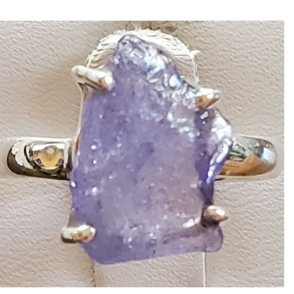 Genuine Tanzanite Rough Ring Size 8